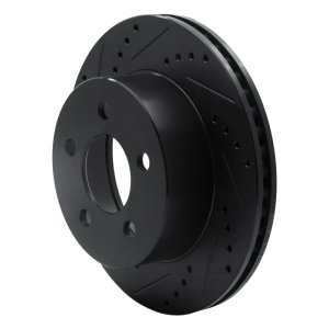 Jeep Cherokee Brake Rotor (1) - Front Left - R1 Concepts - Drilled & Slotted - Black - `99-`06